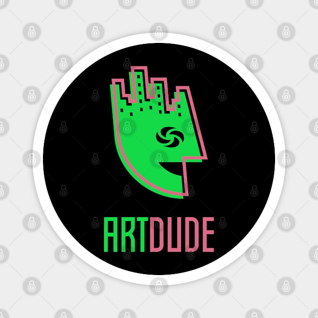 YourArtDude Logo In Lime And Red Magnet by yourartdude